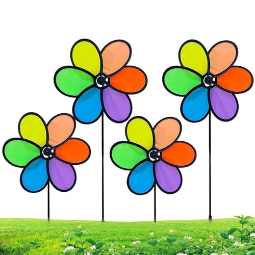 Générique Moulin à Vent Whirligigs décoratifs, Moulin Vent coloré Whirligigs pour décoration extérieure, 4 pièces, Grand Animal Abeille, à v ent, D coloré, ve nt pour pelouse, Bricolage, Cour