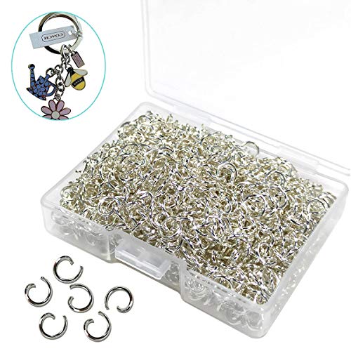 1000 Pcs Silver Plated Jump Rings Split Rings Circle Clasp Connecting Rings Jewelry, Chainmaille Rings Charm Ring Clasp Connector Rings Charm Loops Earring Making Supplies (5 Mm) #TOP4