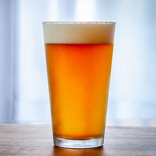 Friwer Pub - Vasos cónicos para beber de 16 onzas para el hogar y la cocina, vasos transparentes de base pesada para agua, cerveza, jugo, té helado,