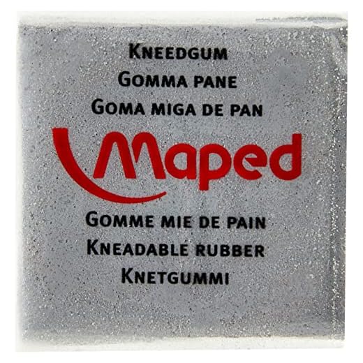 Maped - Material Escolar - Goma de Borrar Miga de Pan - Ideal para Bellas Artes - Puede Cortarse y Modelarse - Goma de Agarre Sencillo- 38 x 9 x 38 mm