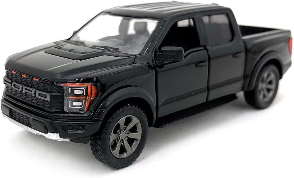 KiNSMART - 2022 Ford F-150 Raptor 5" 1:46 Scale Die Cast Model Toy Truck (Black)