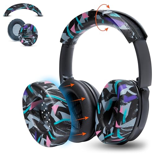 Image of WC SweatZ and BandZ Protective Sweat Cover & Headband Cover Bundle for Bose QuietComfort 35 Headphones by Wicked Cushions | 90's Black
