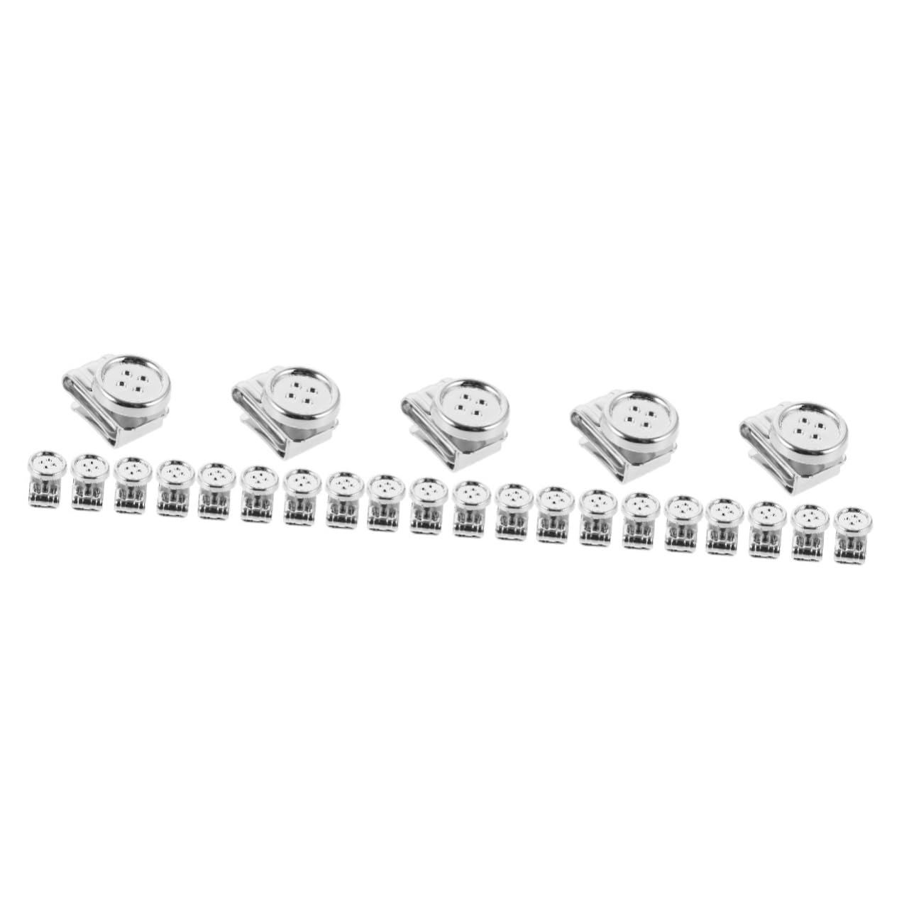 ARTIBETTER 5 Ensembles Bouton Clip Porte-jarretelles Bretelles Pour Hommes Lourds Pas De Boutons De Bretelles Cousus Travail Pantalon Bouton Jean Le Fer Silver 5 Pièces * 5