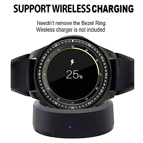 [2 Pack] JZK Samsung Galaxy Watch 42mm Bezel Ring Styling,Adhesive Cover Anti Scratch & Collision Protector Bezel Loop+Screen Protector Case for Galaxy Watch 42mm Smartwatch Accessories - Thumbnail 4