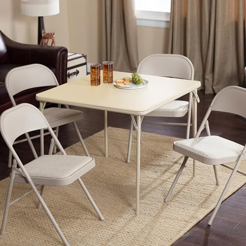 Sudden Comfort Square Folding Dining Card Table, Buff Tan, 34 x 34 x 28 In - image 7