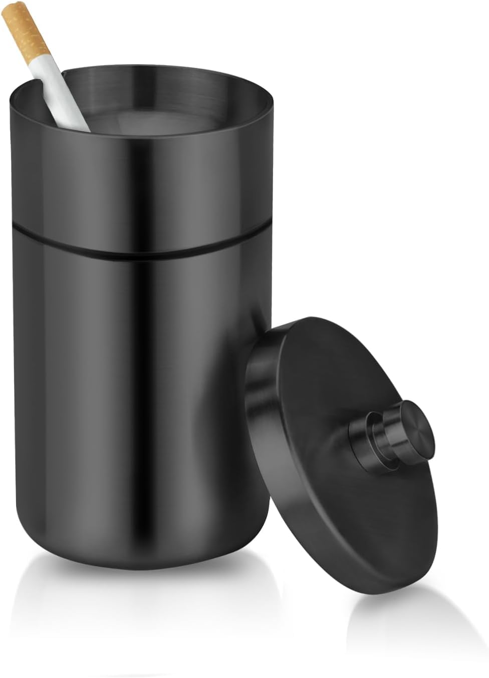 Woniyal Car Ashtray for BMW X6 G06 F16 E71 E72 2008-2024, Smokeless Cigarette Ash Holder with Lid Detachable Stainless Steel Auto Cup Holder Container Black Box