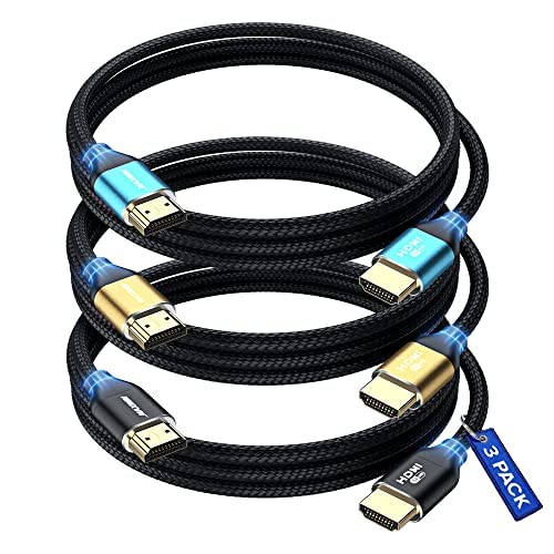 Maximm HDMI 2.1 Cable 6 ft Multicolor 5 Pack