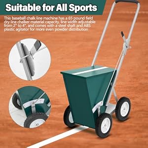 Baseball and Softball Field Dry Line Chalker Wheeled Heavy Duty Steel Infield Dry Line Marker Machine Standard Athletic Field Chalk Line Machine 2 to 4 Lines