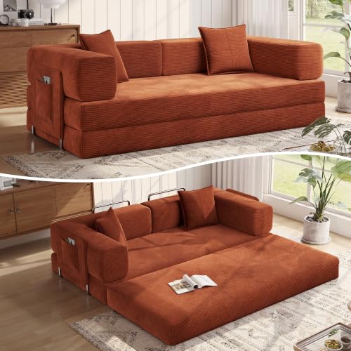 MoonSpeak 78.8'' Futon Sofa Bed, Boneless Couches for Living Room