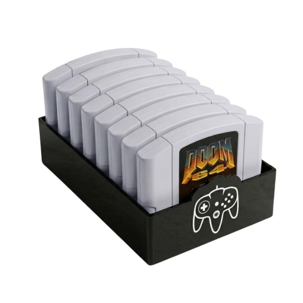 Skywin N64 Spielaufbewahrung – N64 Spielhalter passt und organisiert N64-Patronen – einfaches und stilvolles Design, um Ihre Spielesammlung zu zeigen