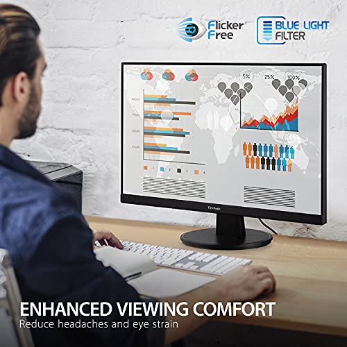 Image of ViewSonic VA2247-MH 22 Inch 1080p Monitor, 100Hz Refresh Rate with FreeSync for Smooth Workflows, Ultra-Thin Bezels, HDMI, and VGA Inputs