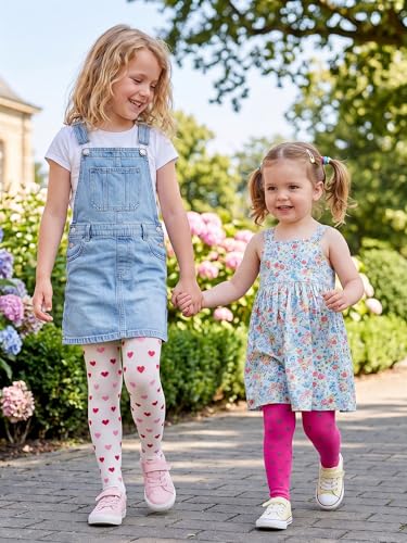 Image of Fourluoo Girls Tights Colorful Pantyhose Soft Thigh High Sock Jacquard Seamless Dance Legging Flower Girl Sock for 4-12 Years