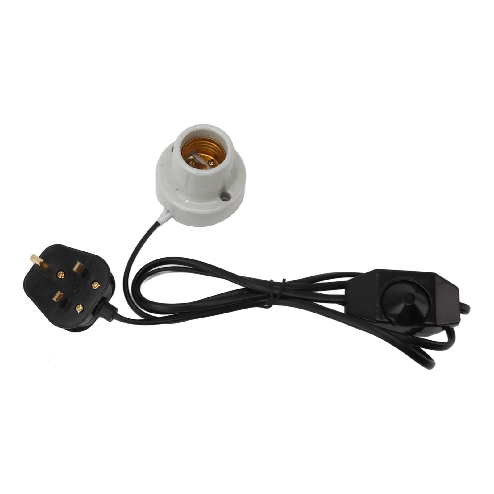 Headerbs Reptile Heat Lamp Holder, Reptile Ceramic Heat Lamp Holder Professional E27 Socket Light Fixture for Lizard Tortoise (UK Plug) - Image 2