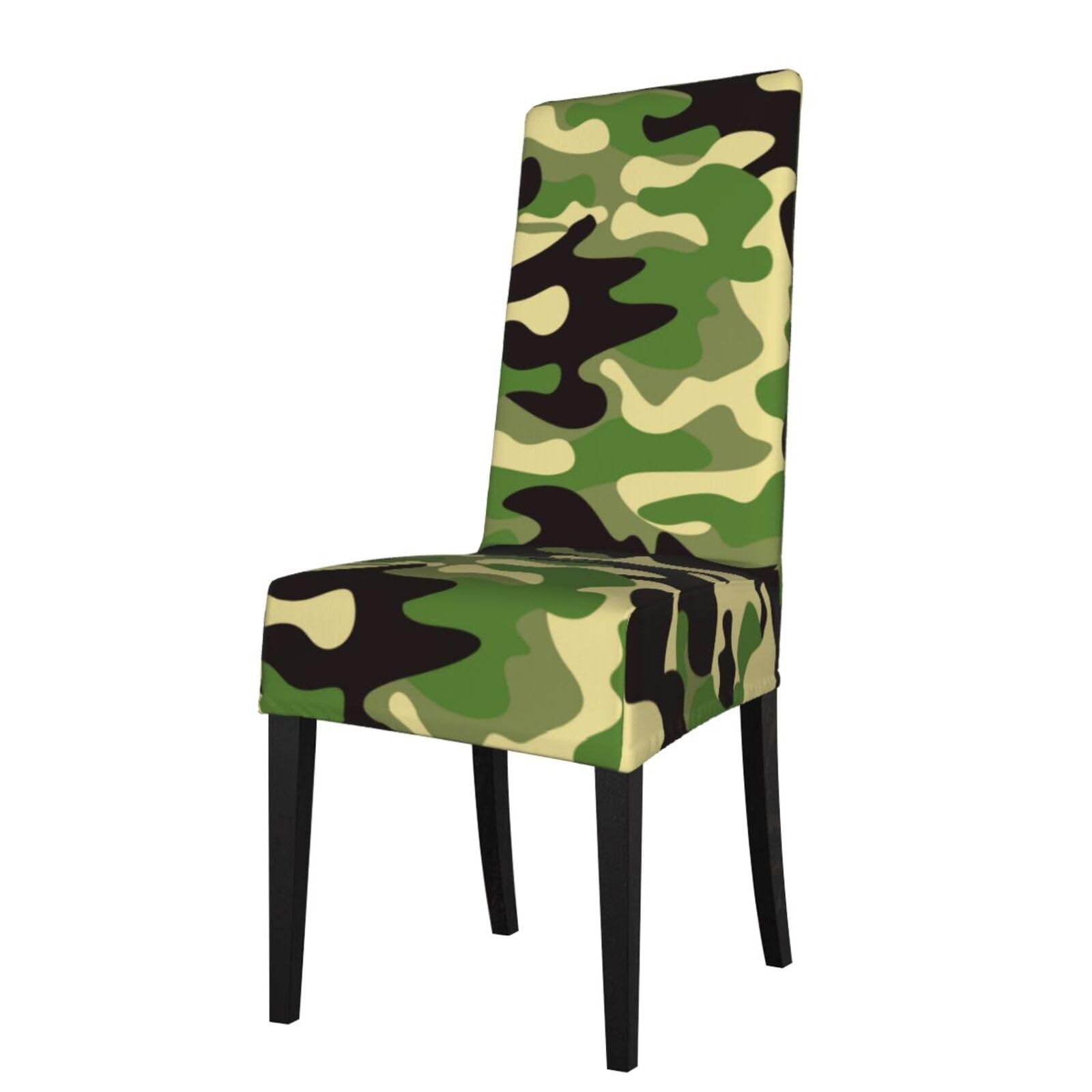 LKYMOH Classic Camouflage Print, Chair Covers Stretch Chair Slipcovers for Dining Room, for Party Pet Protection Universal Fit Soft Polyester