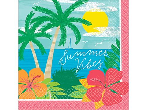 Amscan Summer Vibes Paper Party Napkins - 5' x 5