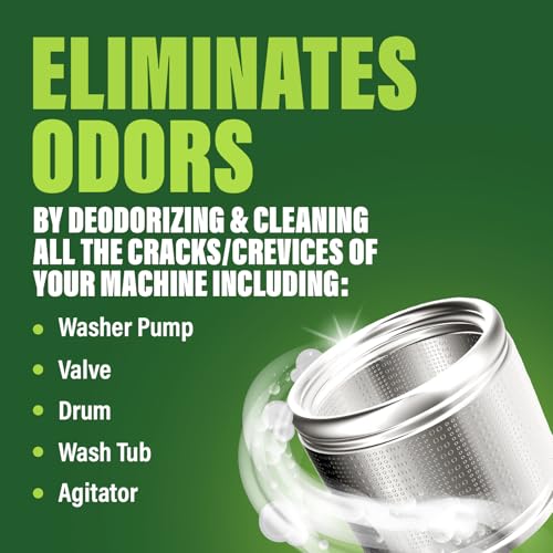green gobbler washing machine cleaner tablets with pipe clean technology deodorizer  front amp top load washer  28 count
