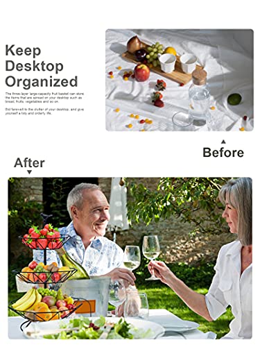 image for Fruit Basket for Kitchen-Countertop Detachable Vegetables-Storage - Ho