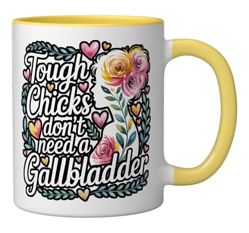 Taza cerámica 11 onzas amarillo y blanco miniatura 2