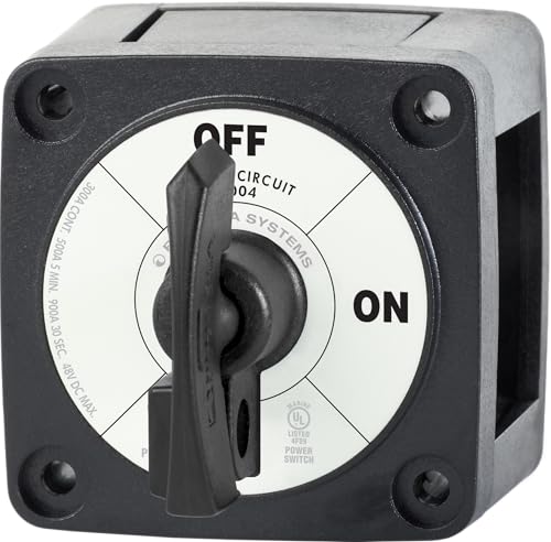 Image of Blue Sea Systems On /Off Battery Isolator Switch With Locking Key, Black, 6004200 m‑Series