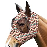 馬用虫よけフライマスク - 馬用顔面保護ガード,保護 用 防虫 マスク カバー 屋外 使用 鼻 保護 顔 保護 馬 耳 保護 向け