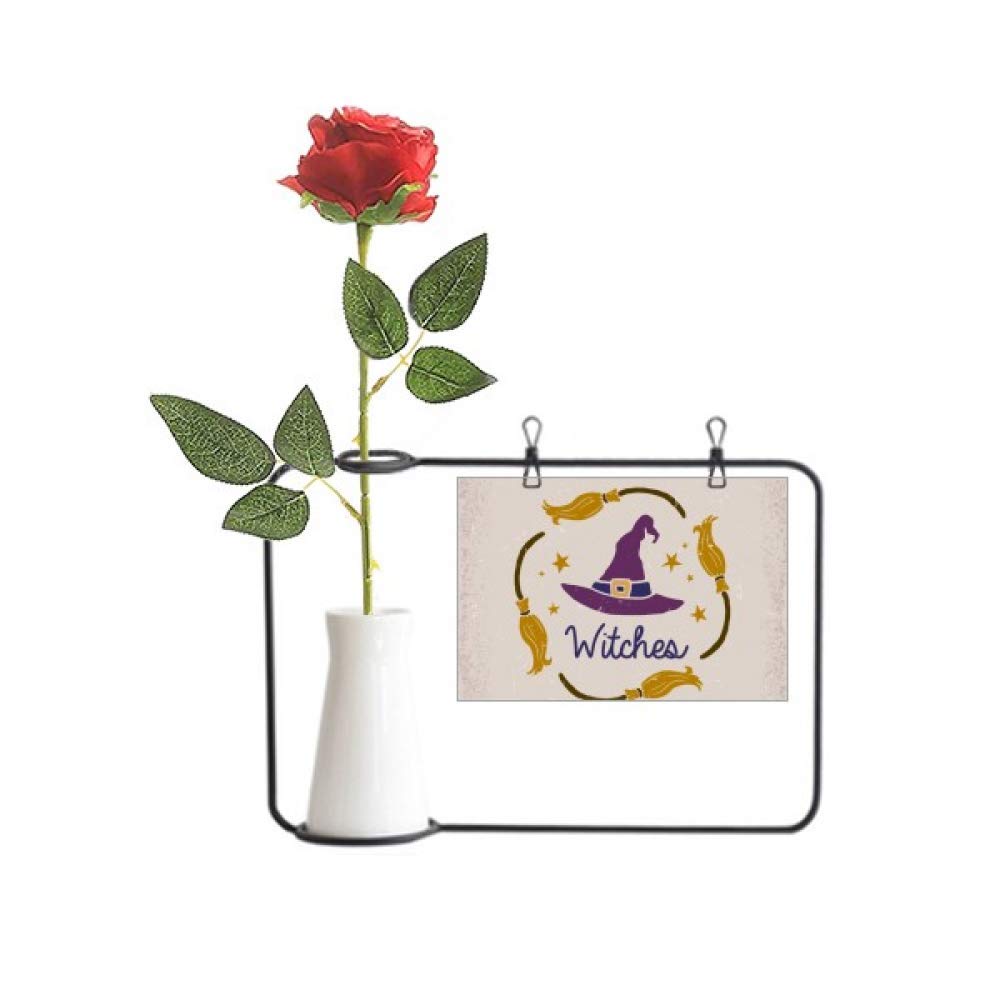 Chapeau violet Halloween dessin animé pour vase de décoration et rose suspendue de salon
