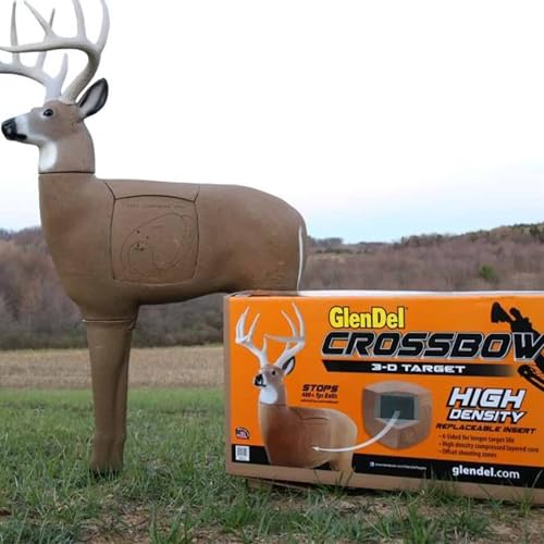 Image of GLENDEL Crossbow Buck 3D Archery Target, Stops 400+ FPS Bolts and Arrows, Replaceable 4-Sided PolyFusion Core, Mimics the Proportions of a 200 lb Whitetail Deer with 150 inch B&C Antlers