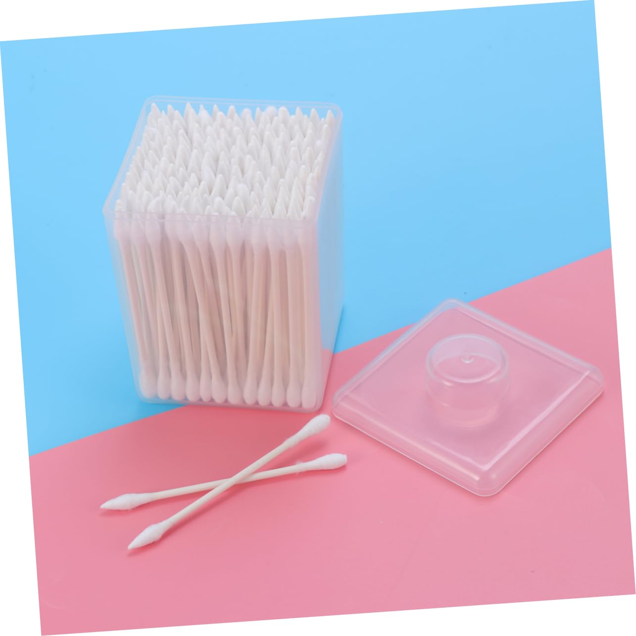 FOMIYES 2sets Cotton Swabs Set Bulk Makeup Cotton Rounds Reusable Double Tips Natural Multifunctional Tools 200pcs*2