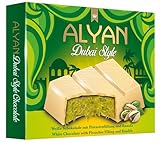 Alyan - Tablaeta de Chocolate Blanco Dubái, Relleno de Pistachos y Kunafa, Estilo Dubái, 100gr
