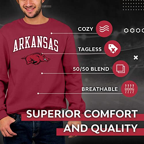 Campus-Colors-Adult-Arch-Logo-Soft-Style-Gameday-Crewneck-Sweatshirt-Arkansas-Razorbacks-Red-Large