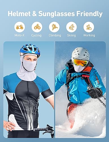 AstroAI Ski Mask Balaclava, Windproof UV Protector Face Cover, White - image 5