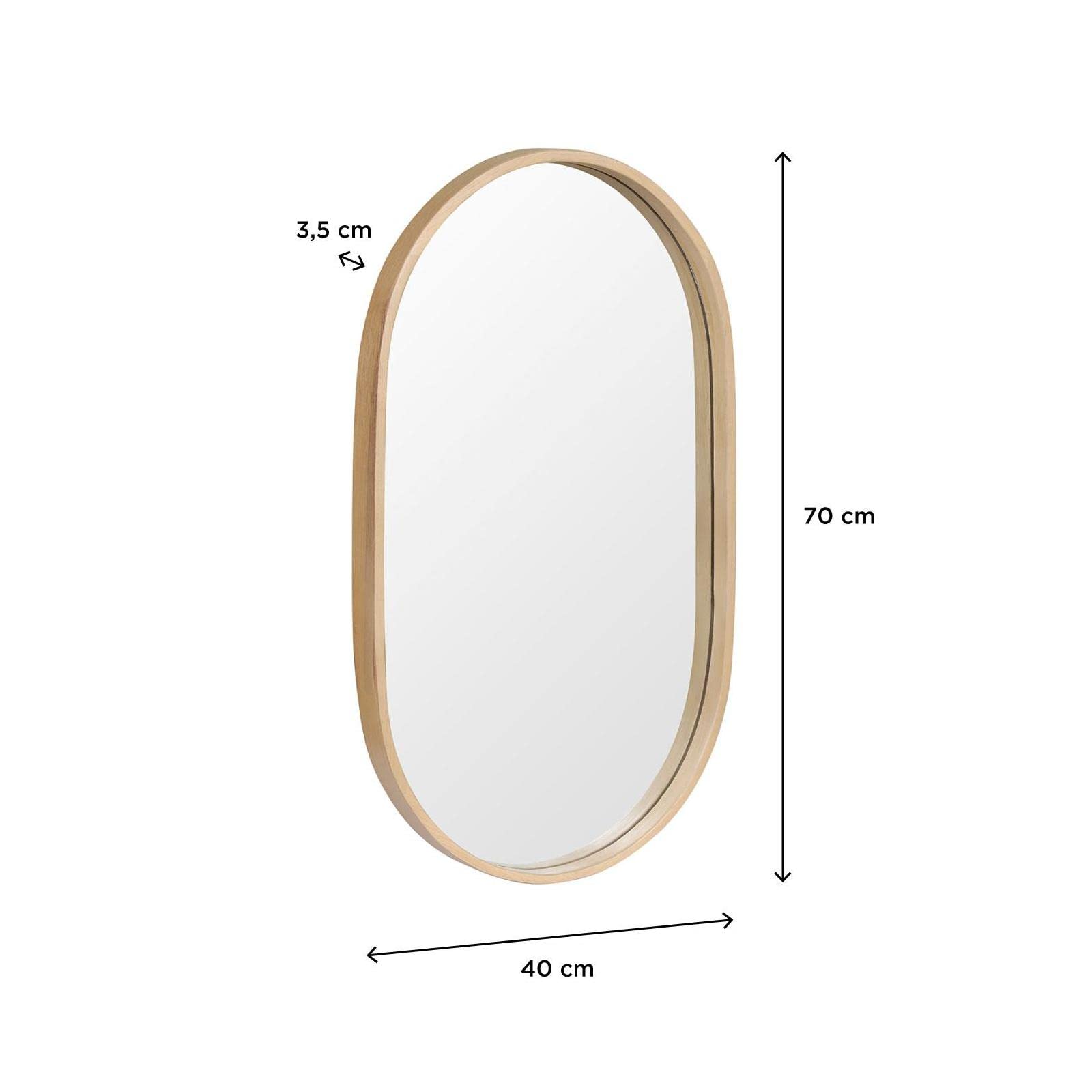 Spiegel, oval, 40 x 70 cm, Pepper Eiche