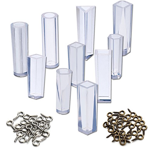 Vitasemcepli Lot de 10 moules en silicone en résine pour pendentifs et bijoux, moule en cristal de bricolage, parfait pour la fabrication de perles et la création de bijoux et aux personnes créatives Cover