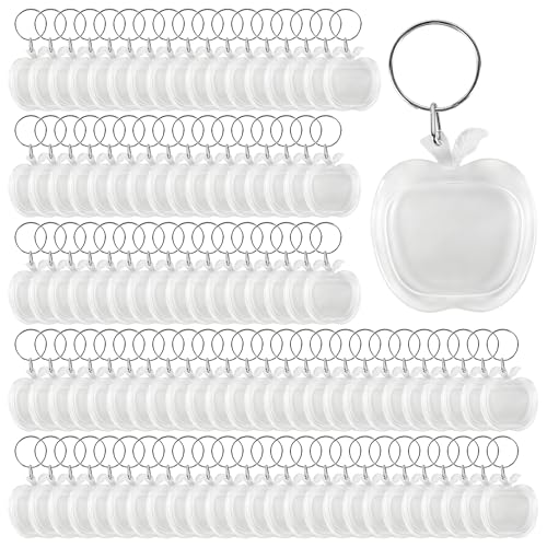 Porte-clés photo transparent acrylique double face pour travaux manuels et projets DIY