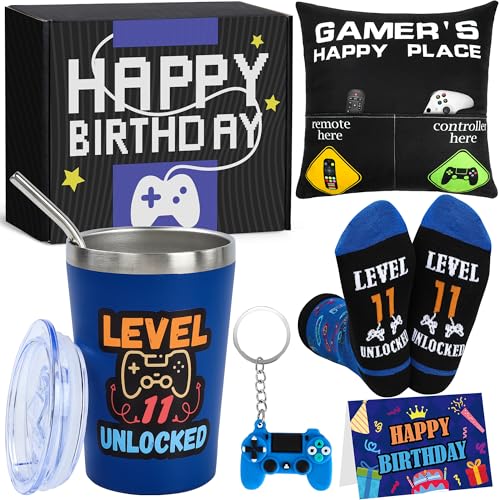 Gamer Geschenk Junge 11 Jahre Lustiges Geburtstagsgeschenk 11 Jahre Jungen Gamer Fan Geschenkset zum 11. Geburtstag für Sohn Enkel Neffe oder Freund Coole Video Game Lovers Geschenkidee