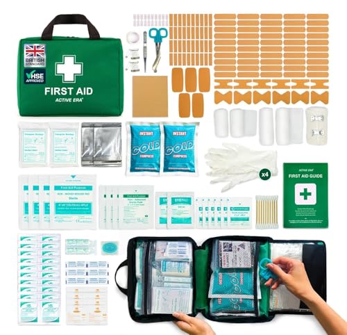 220 Piece Premium First Aid Kit Bag - Includes Eyewash, 2 x...