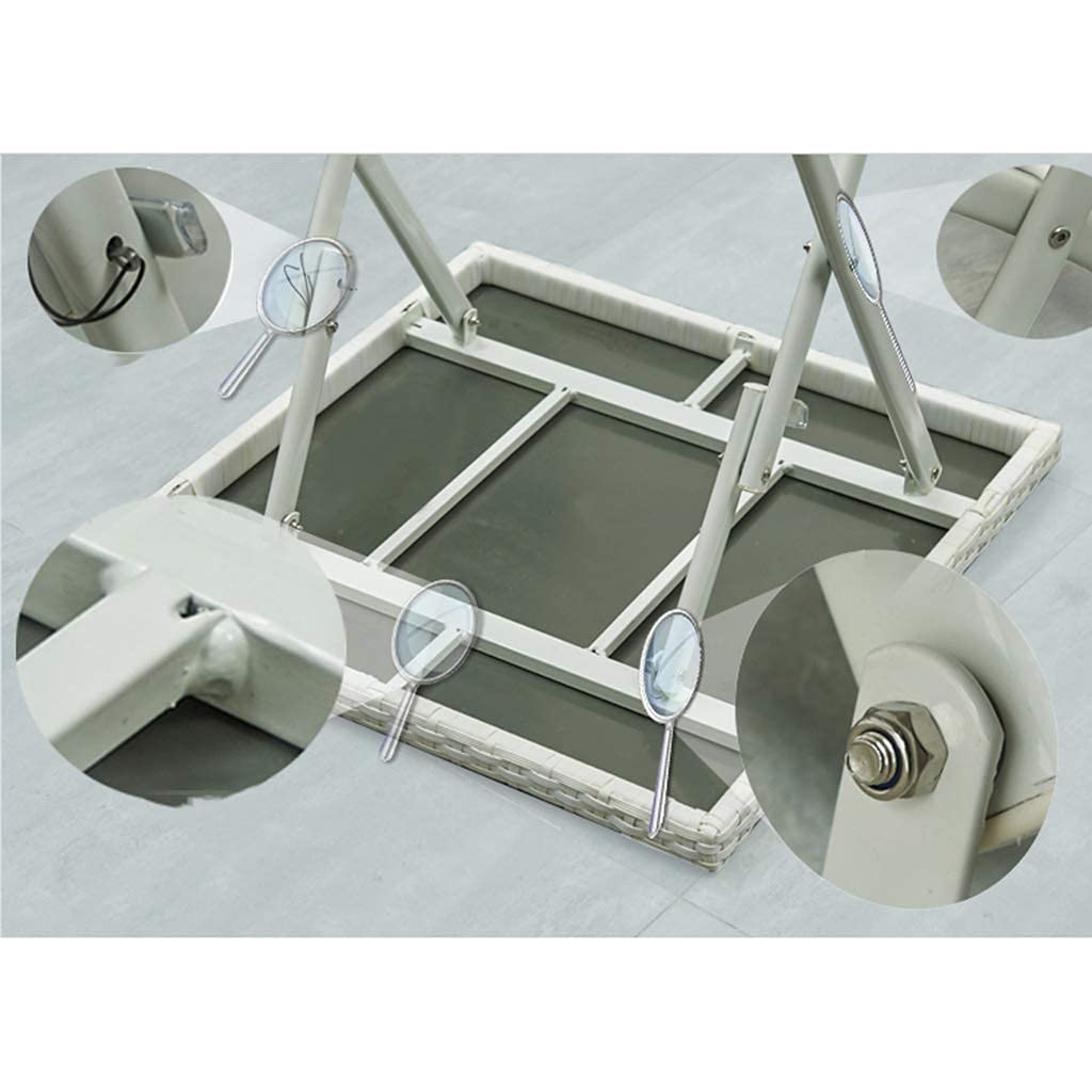 Set da bistrot pieghevole in acciaio resinato per patio, set di mobili da esterno resistenti alle intemperie, struttura in acciaio spesso, PE, set da bistrot da 3 pezzi di T pieghevole da giardino