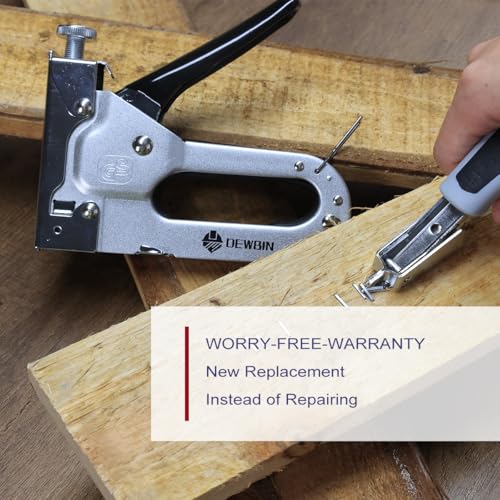 Image of Upholstery Staple Gun Heavy Duty, DEWBIN 4 in 1 Stapler Gun with 2000 Staples, Manual Brad Nailer Power Adjustment Furniture Stapler Gun for Wood, Carpentry, Decoration DIY Staple Gun