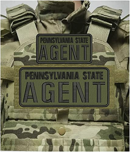 Special Patches for Velcro Patches for Uniform for PENNSYLVANY State Agent EMB Patch 4X10 and 3X6 Hook ON Back Ranger Green/BLK Model-Q-X989-311