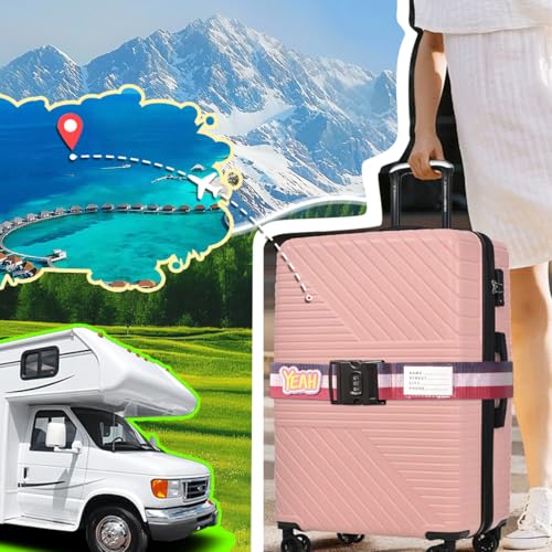 Adjustable Luggage Straps with Combination Lock – 2 Pack Bright Colors, Quick-Release Buckle, Secure Travel Luggage Straps for Added Safety(Tricolor) - Image 6