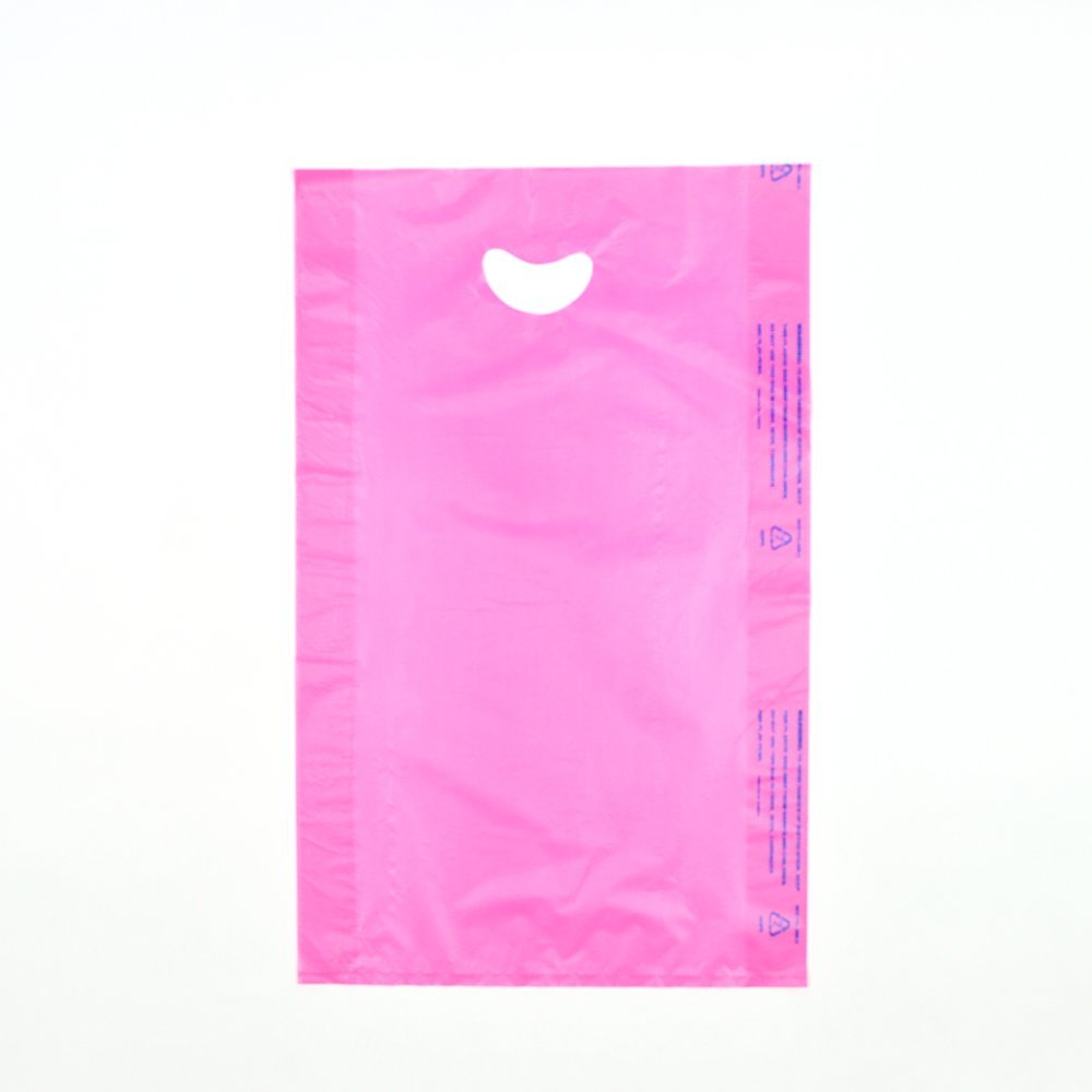 LK Packaging 12 x 3 x 18 0.7 mil Magenta HDPE Merchandise Bag w/Die Cut Handle, 500/CS