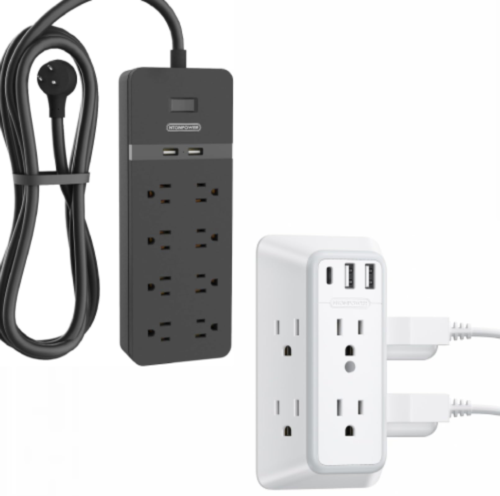 25 ft Extension Cord with Wall Outlet Extender