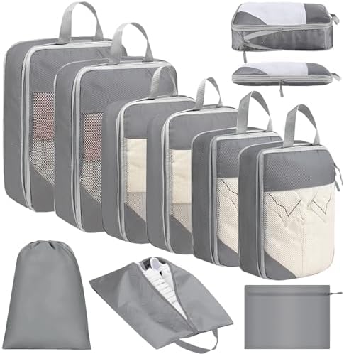 Bolsas Viaje Organizador, Set De 9 Packing Cubes Compression, Bol...