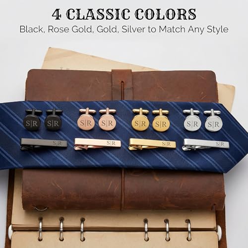 Mancuernillas personalizadas inicial para hombre con caja grabada miniatura 7