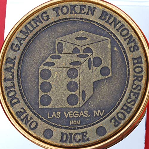 Vintage Binion’s Horseshoe Club Casino 1 Dollar Gaming Token Stainless Steel Large Wide Design Money Clip NEW - Las Vegas, NV - Dice2