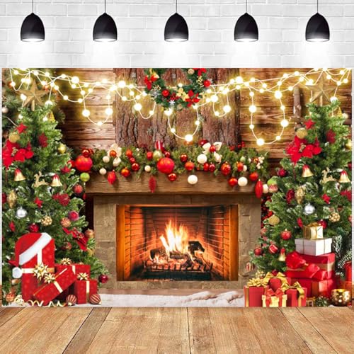 Hnmdmyi 3x2.4m Telón de Fondo Navidad Rústico