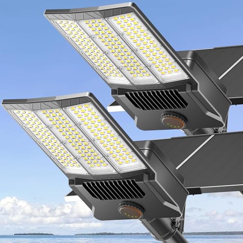 Deepn Solar Street Light 12000W Aluminum Commercial Grade Solar Parking Lot Lights with Motion...
