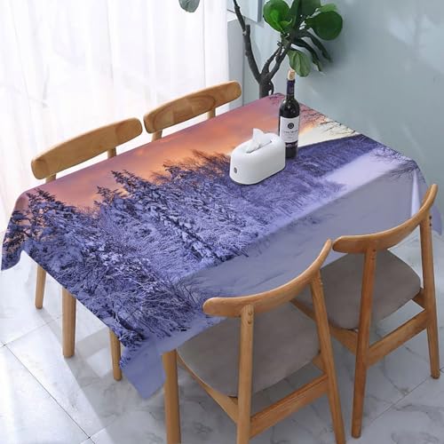 HWFOI Homes Mantel Estampado de 137x183 cm,para 100% algodón,Lavable a máquina,Duradero,Rectangular,para casa,Restaurante,Tapiz Hippie, Invierno, río congelado en un Paisaje Invernal de la Laponia fi