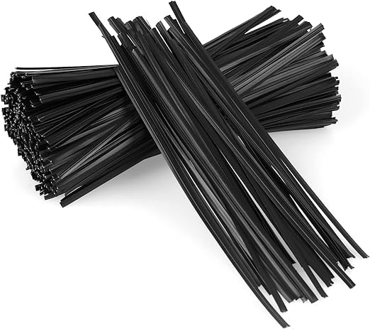 HAKUHO 300-Piece Reusable Twist Cable Ties - Efficient Wire Fastening and Organization (6 Inch) - Versatile, Durable Cord Management Solution (Black)