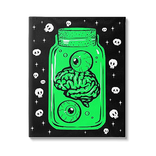 Image of Stupell Industries 'Spooky Specimen Jar'| Canvas Art | Stupell Industries | 30 x 40 Inches, Easy to Hang and Sturdy, Made in USA, by Ziwei Li