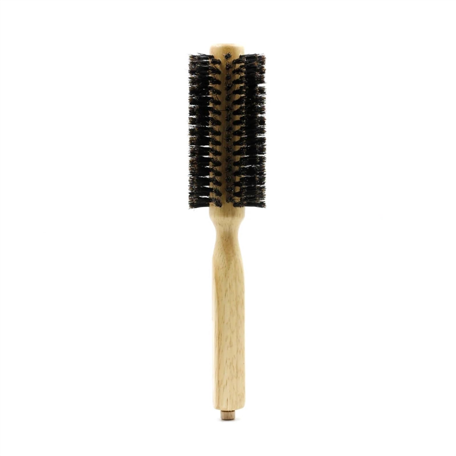 Brosse ronde manche en bois poils de sanglier peigne cheveux 25mm